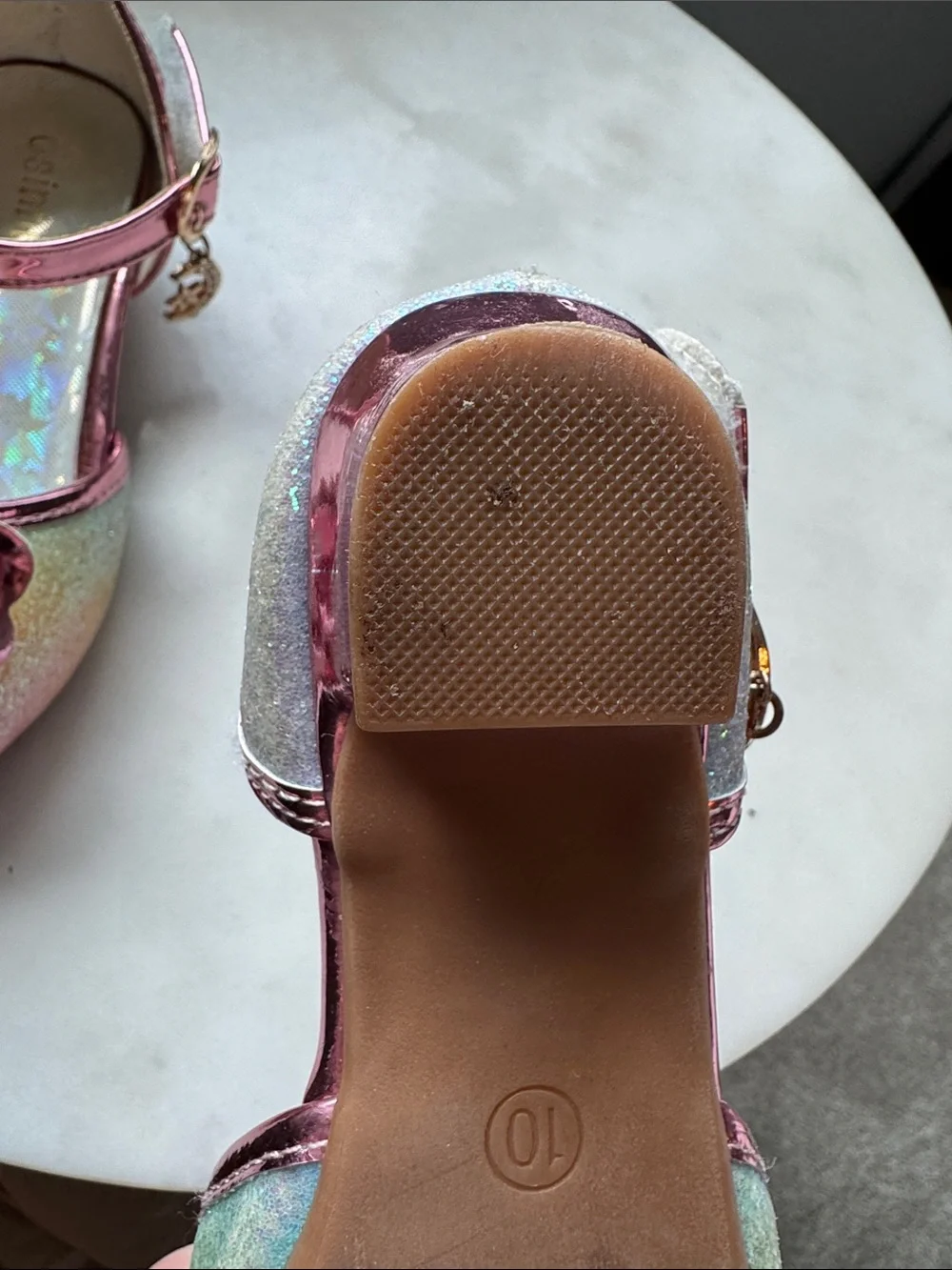 Toddler Girls' Pink Glitter Bow Dress Sandals high heels dress up formal rainbow